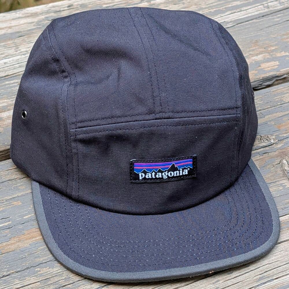 Patagonia Maclure Hat Black 5-Panel Organic Cotton Canvas Camper Cap Gorpcore